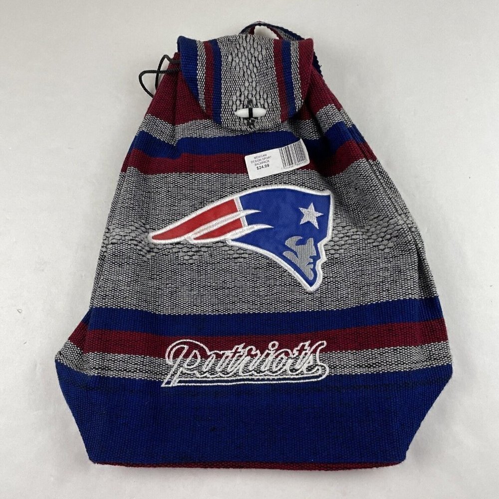Patriots Football Mexican Woven Embroidered Backpack Bag Red White Blue NFL